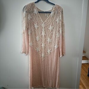 Vintage Pearl Beaded and Sequin Dress Sz Medium